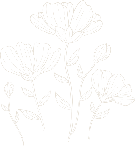 Line drawing of flower