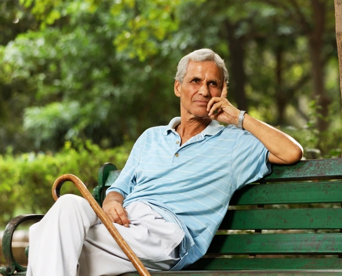 A man sitting and thinking